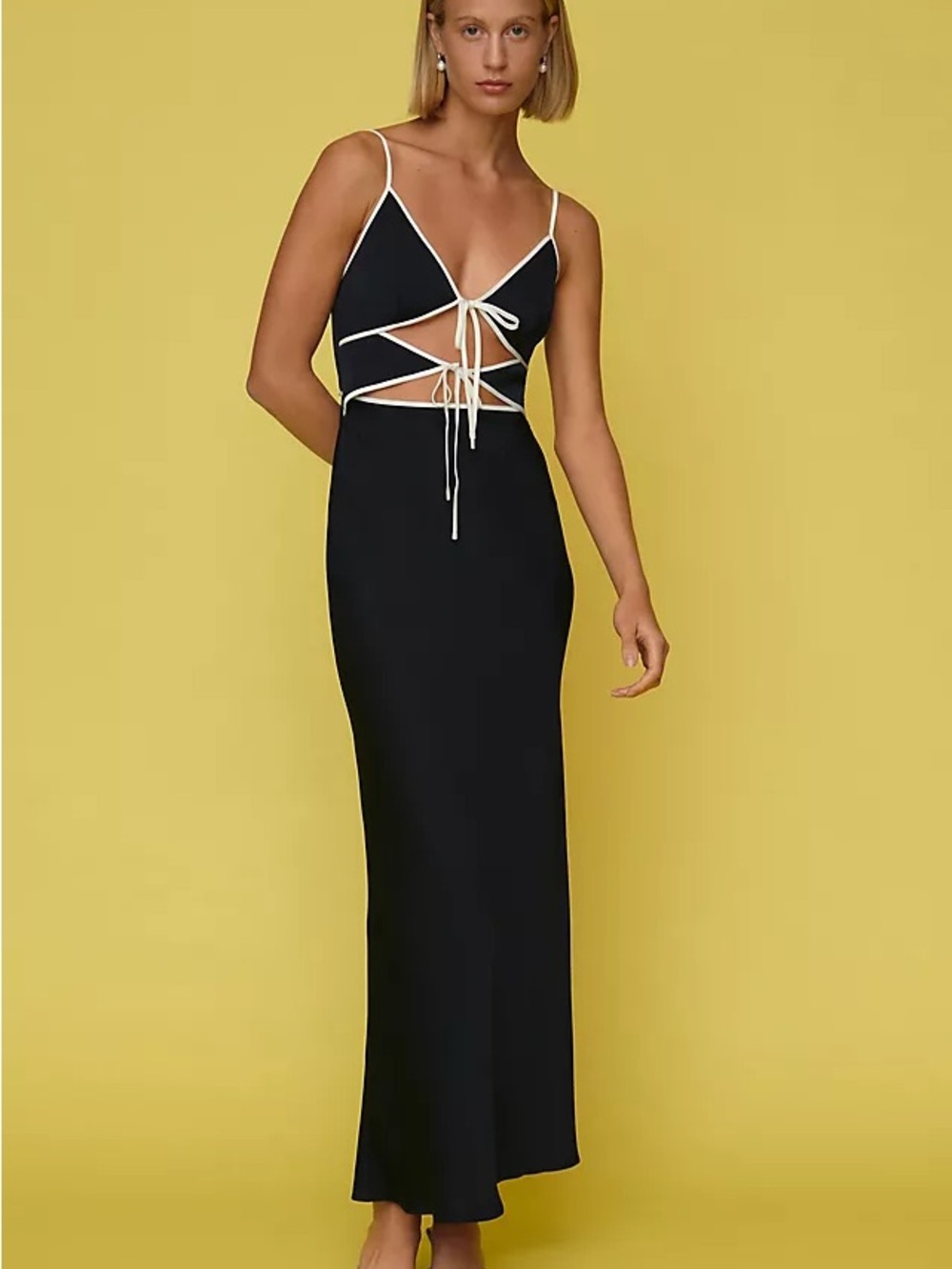 Mishka Navy Maxi Dress with White Trim
